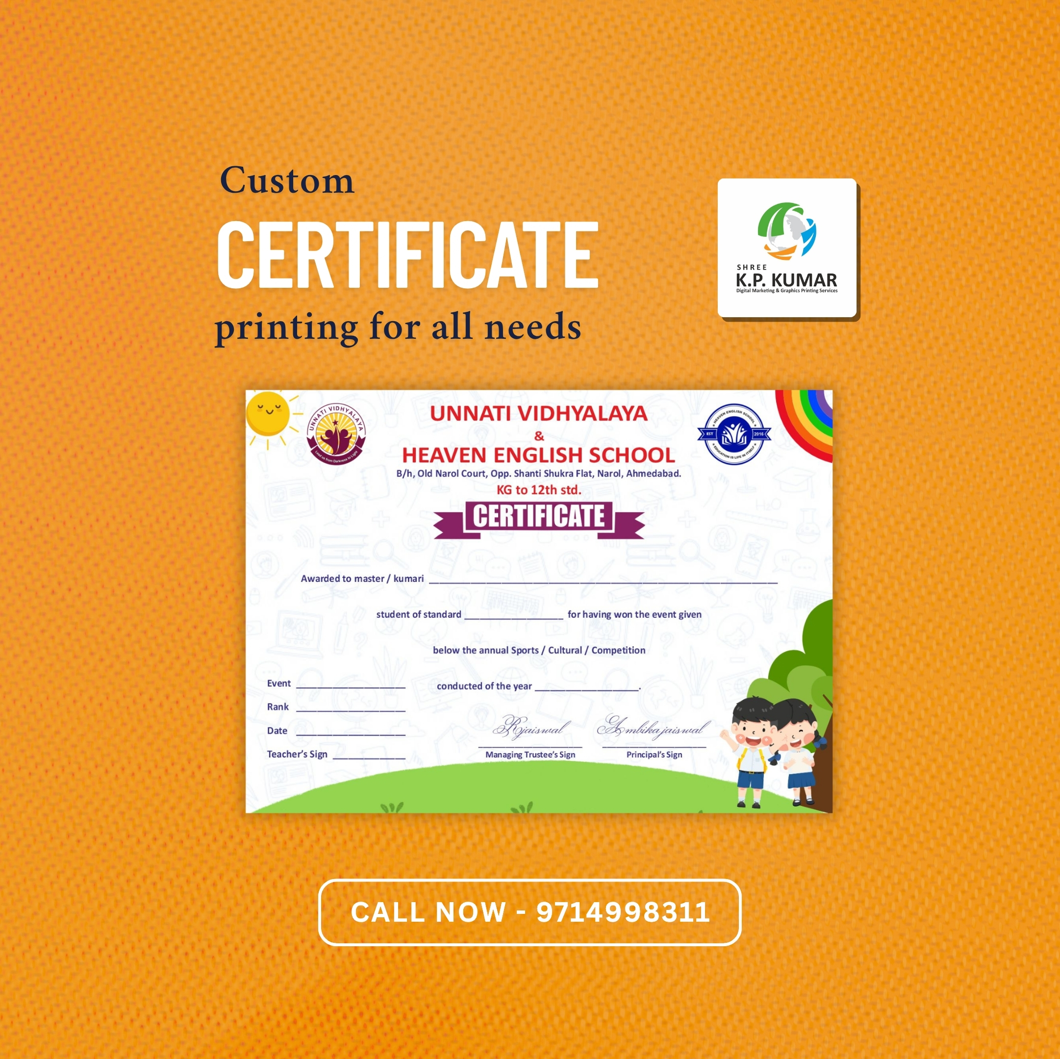Custom Certificate Printing