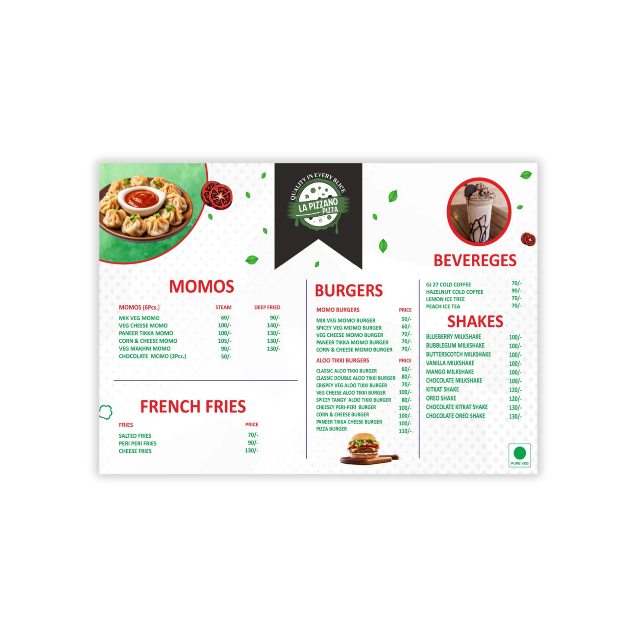 Menu Card Sample